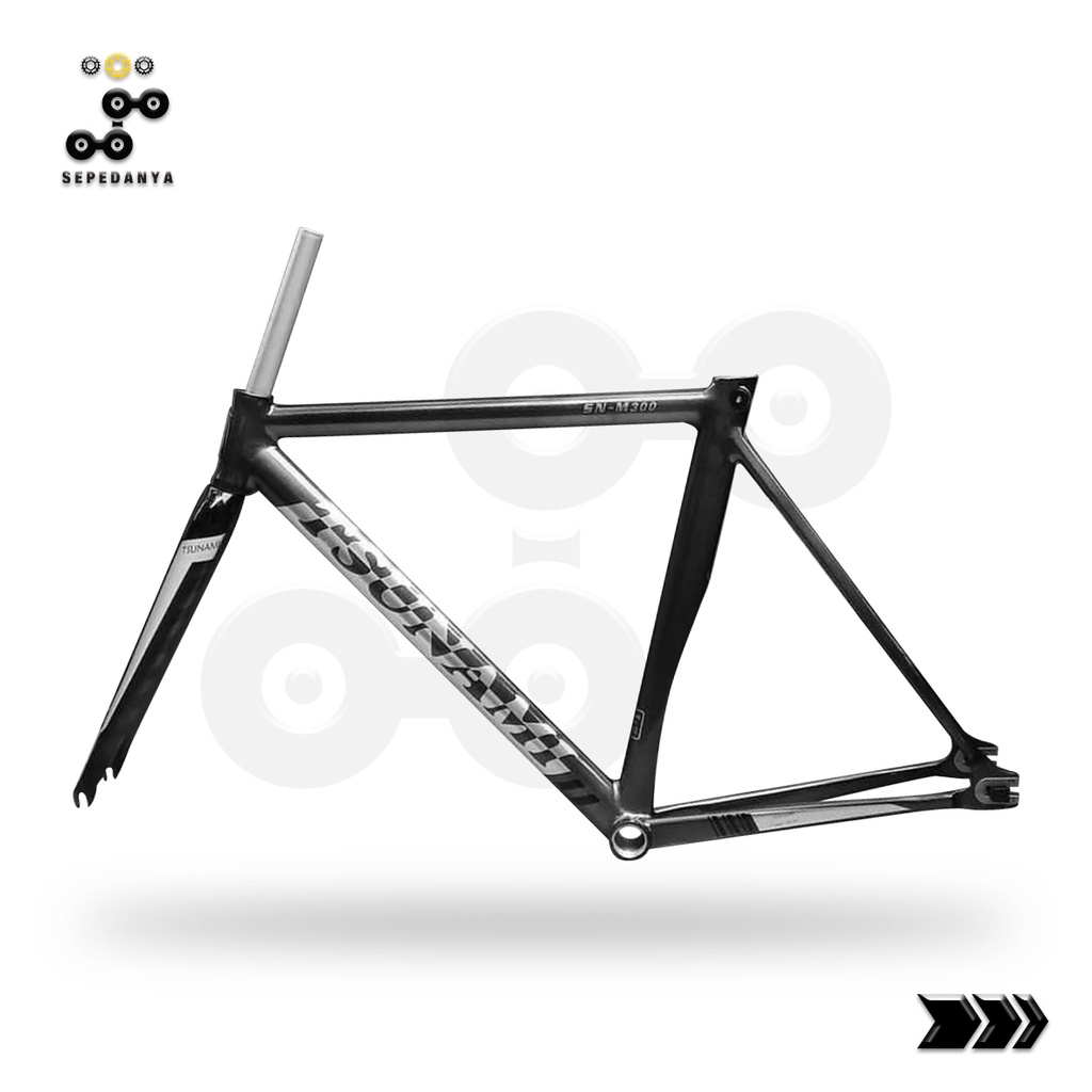 Tsunami SNM300 SNM 300 Frameset Frame Set Fork Aluminium Alu Semi Carbon Sepeda Fixie Fixed Gear