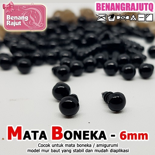 MATA BONEKA / MATA BONEKA RAJUT - SAFETY EYES DOLL / HITAM /HARGA PER LUSIN