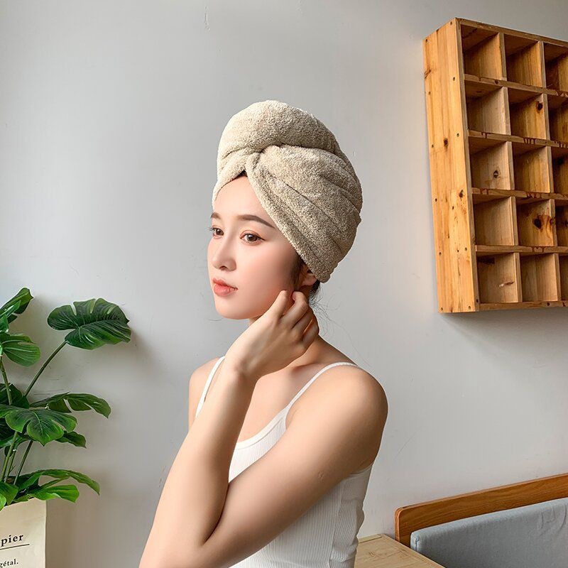 Handuk Keramas Pengering Rambut Microfiber / Hair Drying Towel Cap Handuk Kepala Keramas Turban Serat Micro Pembungkus Rambut