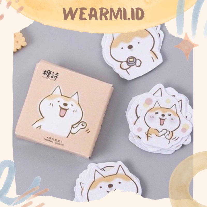 

45 Pcs Deco Sticker Box Animal Anjing Planner DIY Scrapbook Stiker Dekor Kotak Colorfull