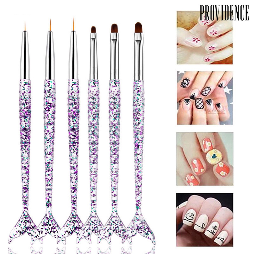 Providence 3pcs / Set Brush Nail Art Uv Gel Gagang Ergonomis Ultra Tipis