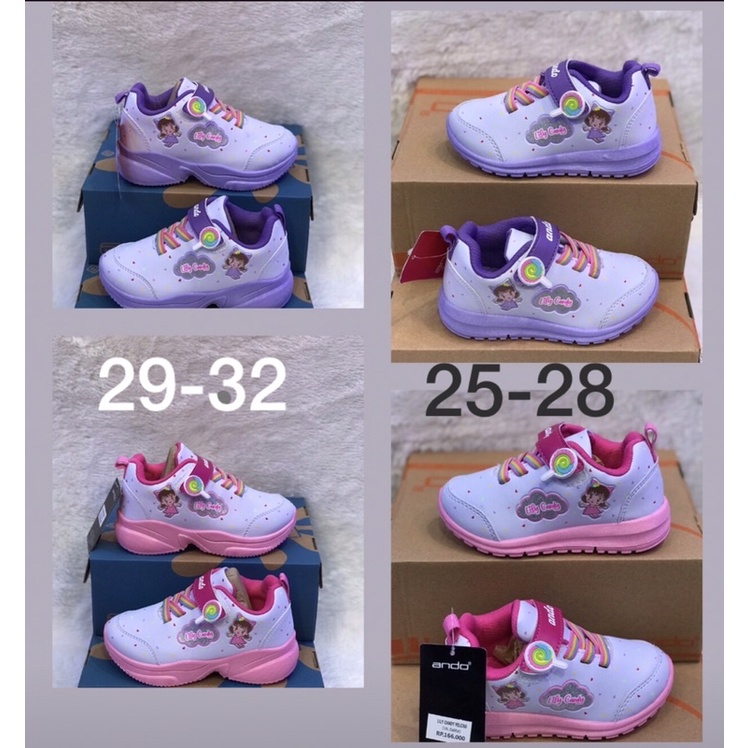 Sepatu sneakers anak ANDO LILY CANDY 3 warna sz 25-32