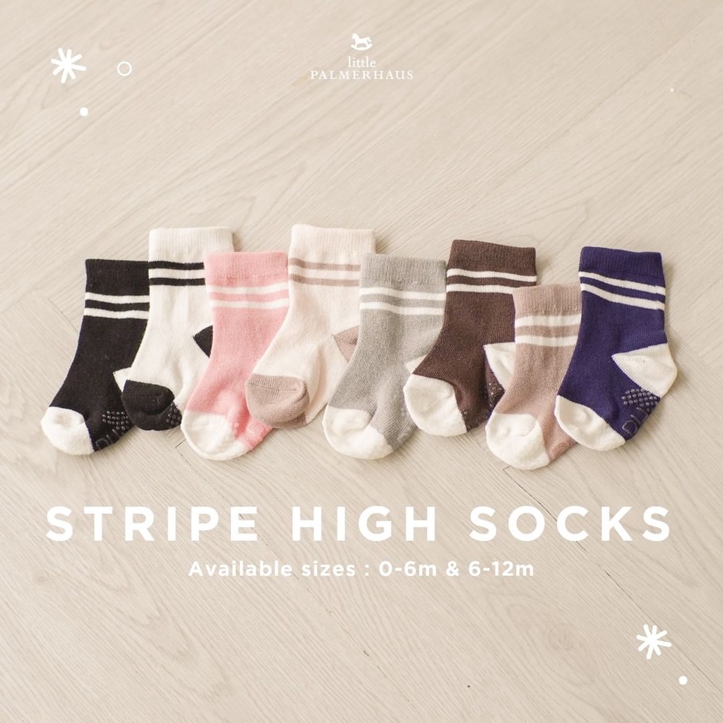 Little Palmerhaus - Stripe High Socks / Kaos Kaki Bayi Anak 0-24 Bulan