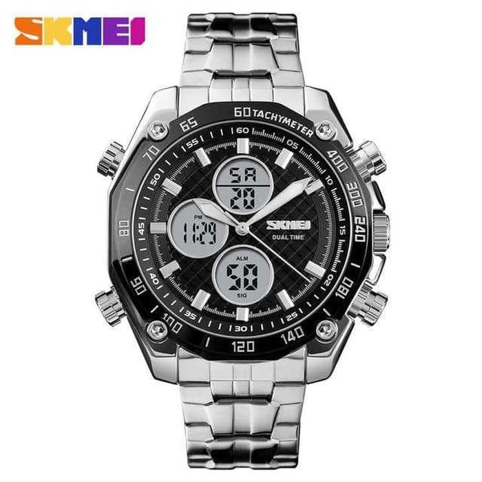 Jam Tangan Pria / SKMEI AD 1302 / Stainless Steel / Jam Tangan AD SKMEI Original / SKMEI