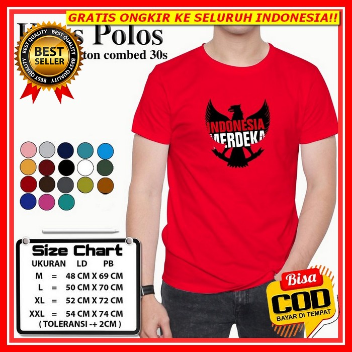 Utamamedia - Kaos Pria Tema Hut Ri Ke-77 Merah Putih V-Neck Fullprint Kaos 17 Agustus Kemerdekaan In