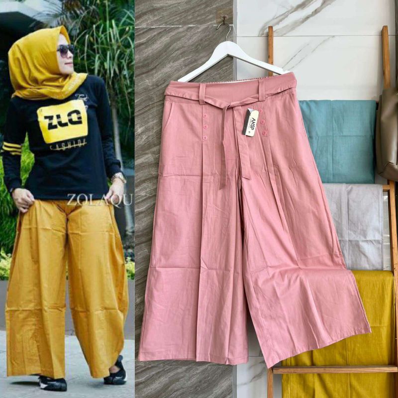 Celana Kulot Jumbo wanita bahan katun