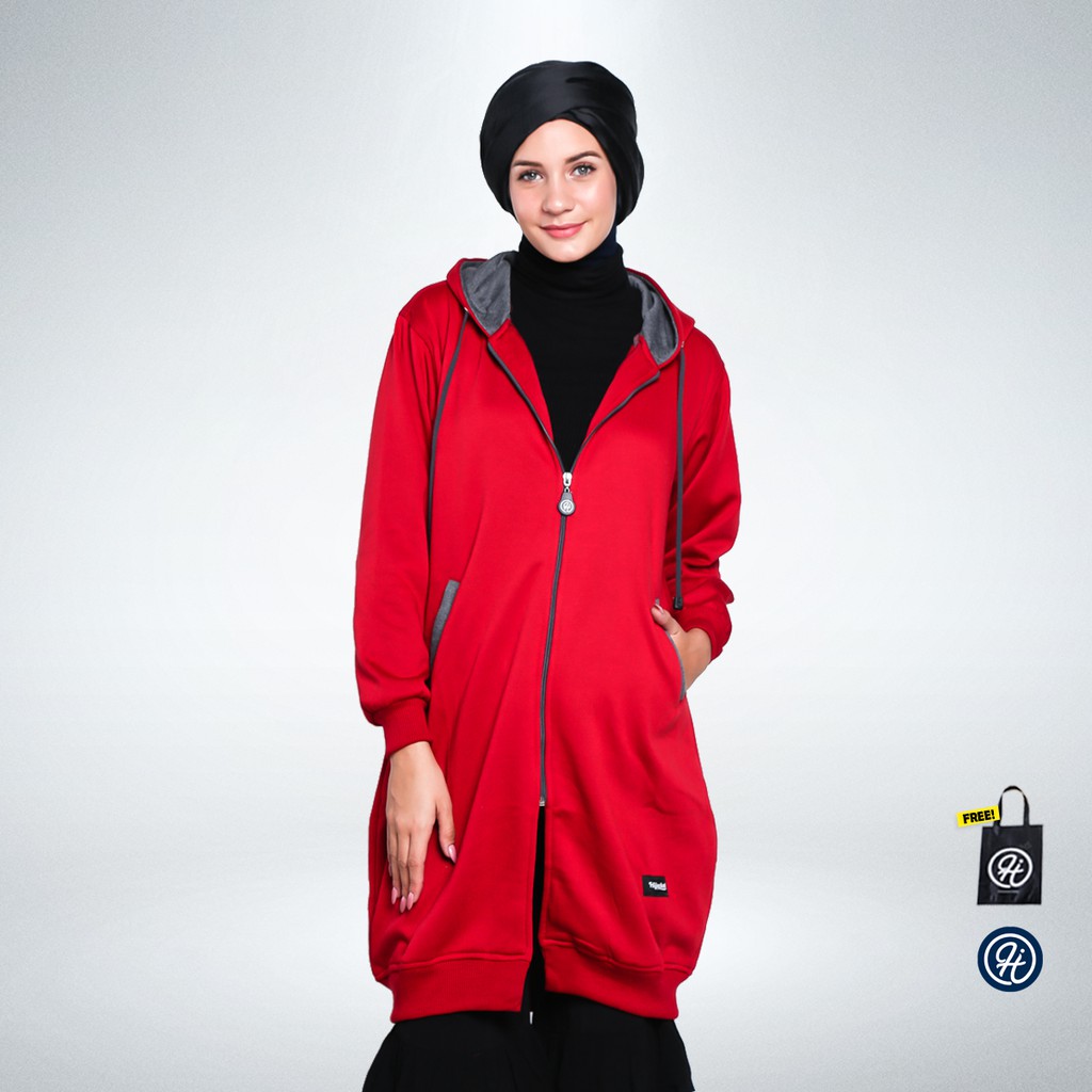Hijacket® Basic Maroon | Original | Jaket Hoodie Wanita Premium Fleece-1