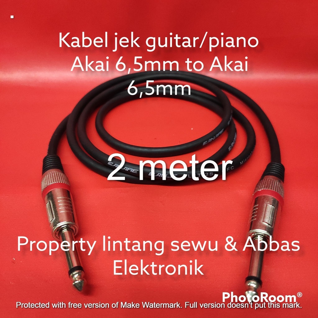 KABEL JEK GITAR PIANO  AKAI 6.5MM TO AKAI 6.5MM 2 METER