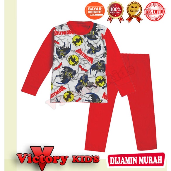 Victory kid's setelan/piyama tangan panjang anak laki-laki 1-10 thn