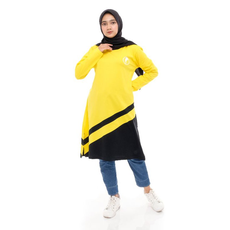 Kaos Tunik Panjang (Kuning - Hitam)