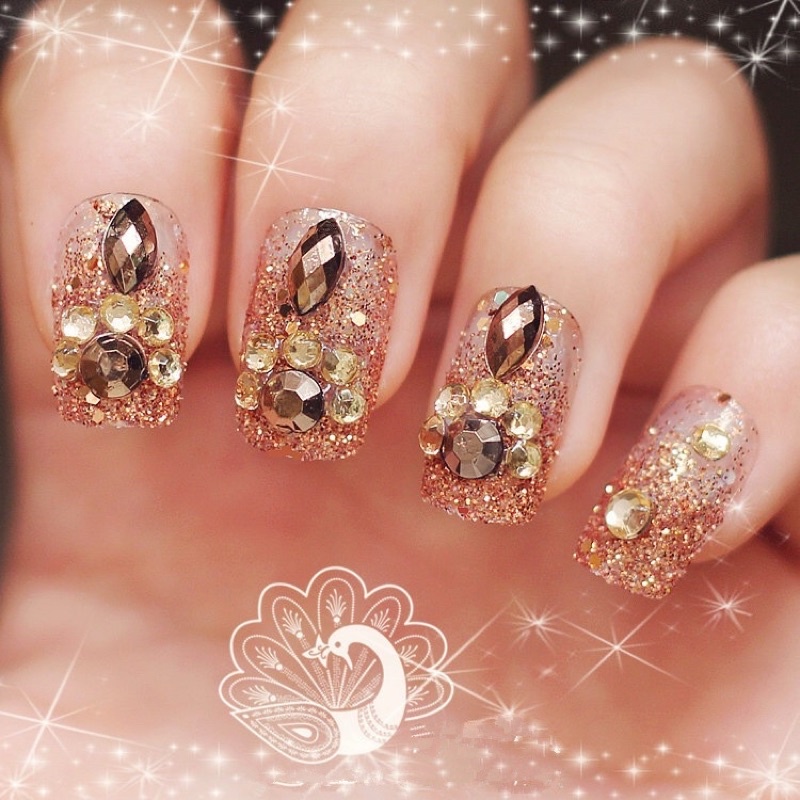 Kuku Palsu 【 A79，lem sticker】Nikah kuku Wedding False Nailart Pengantin Tangan
