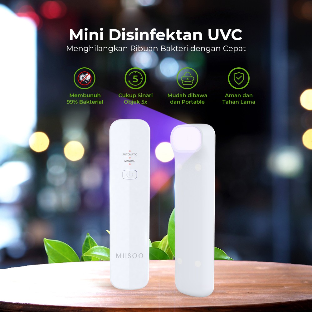 MIISOO Portable UVC Lamp UVC Sterilizer Sinar UV Ultraviolet