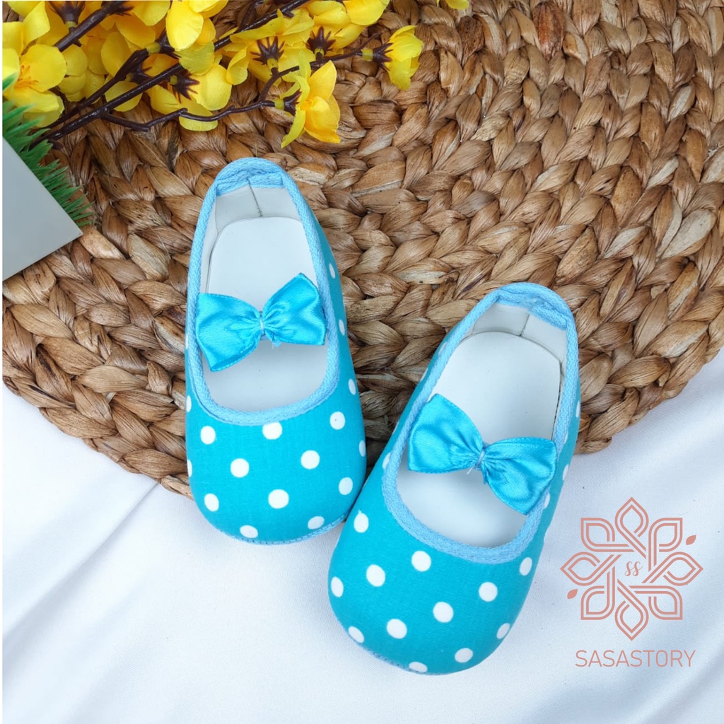 SEPATU PREWALKER BABY BAYI ANAK PEREMPUAN POLKADOT 0-12 BULAN FP08