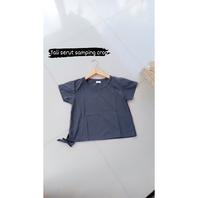 BAJU KAOS WANITA TALI SERUT SAMPING CROP
