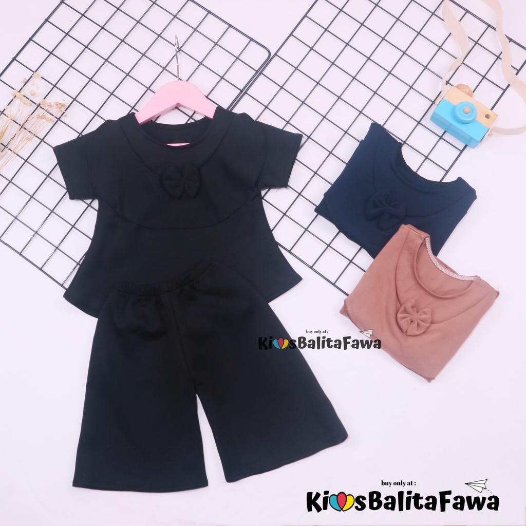 Set Kylie Anak uk 3-4 Tahun /  Setelan Baju Perempuan Import Atasan Bawahan Kulot Perempuan