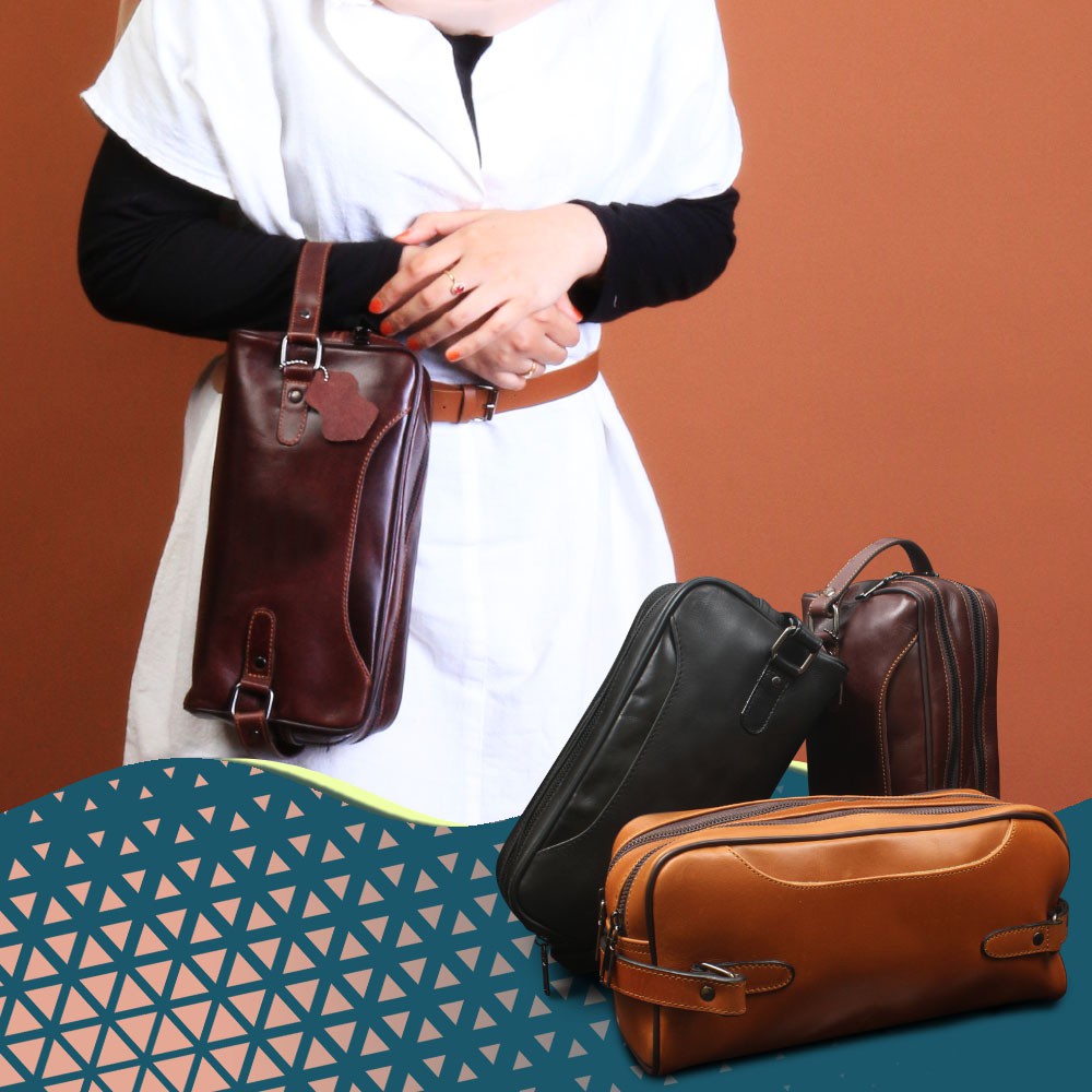 -POUCH 1- POUCH BAG '' ZIVAA '' FUNGSIONAL ALICE LEATHER KULIT SAPI ASLI PREMIUM STYLISH WATERPROOF