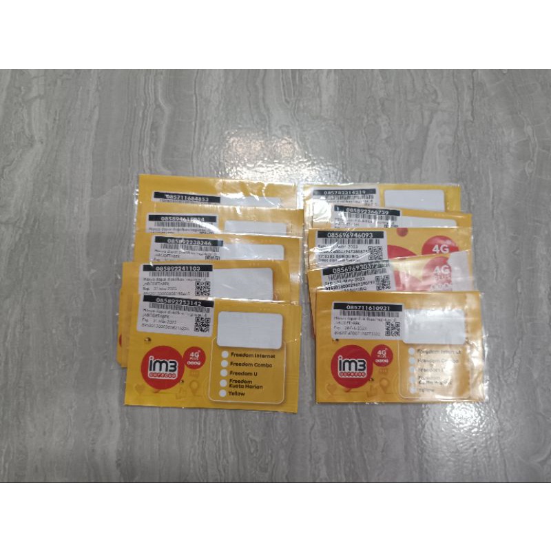 Kartu Perdana Indosat Nomor Acak Tengah Kondisi Bekas