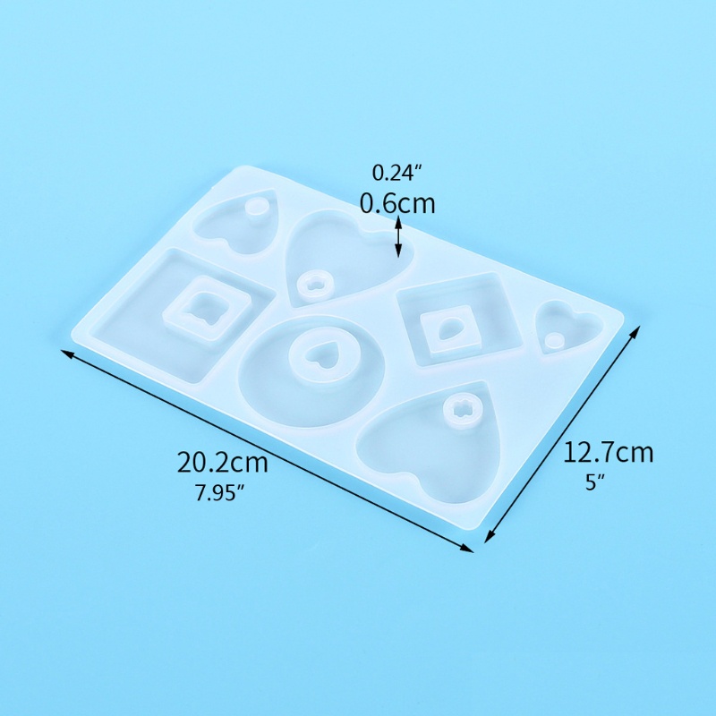 SIY  Jewelry Casting Molds Round Heart Square Pendant Epoxy Resin Molds with Hanging Hole Mould Jewelry Making Craft Tools