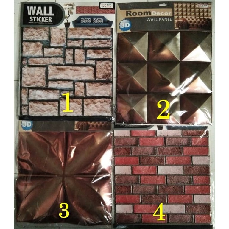 IKILOSHOP 3D Wallpapper Sticker Dinding Interior Rumah Motif Mudah Pasang