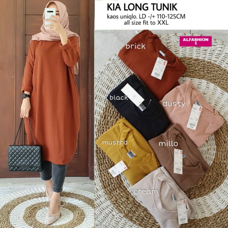 Kia long tunik ori alfashion tunik jumbo ld 110 125 kaos tunik wanita impor bigsize kaos uniqlo orig