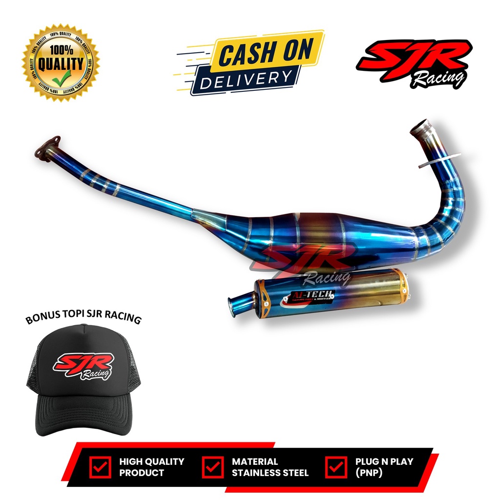 Knalpot Aitech Bluemoon Ninja SS, Ninja R, Ninja RR, Full Stainless Steel Suara Garing