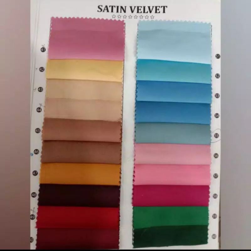 Kain/Bahan Satin Velvet/Velvet Premium/Harga Per 1/2(0.5)mtr