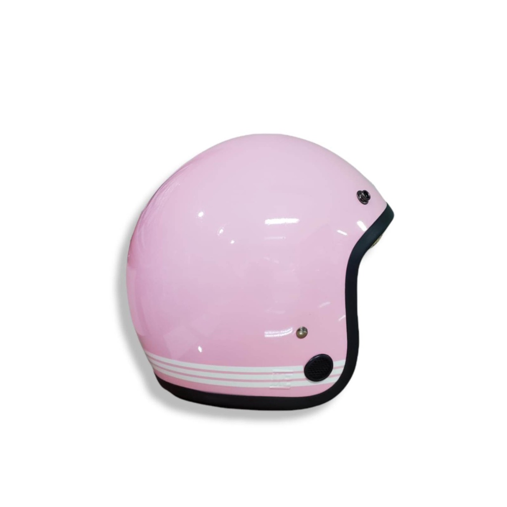 Helm Bogo / Helm Retro ANT Line Pink + Kaca