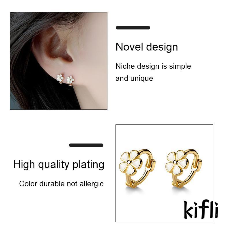 Anting Hoop S925 Silver Desain Daisy Gaya Retro