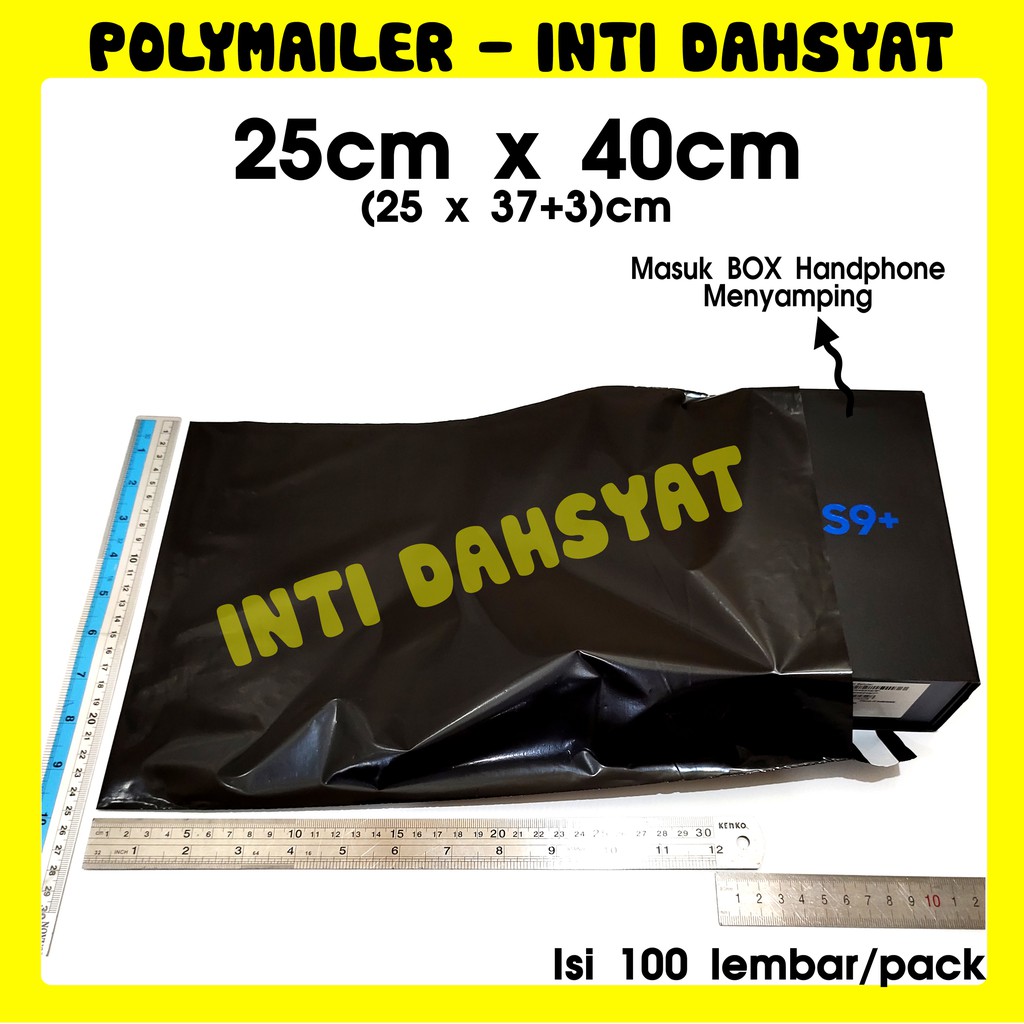 

POLYMAILER HITAM GLOSSY 25x40 Isi +/-100lembar Plastik Amplop Kurir Toko Online Shop DHL JNE SiCepat J&T