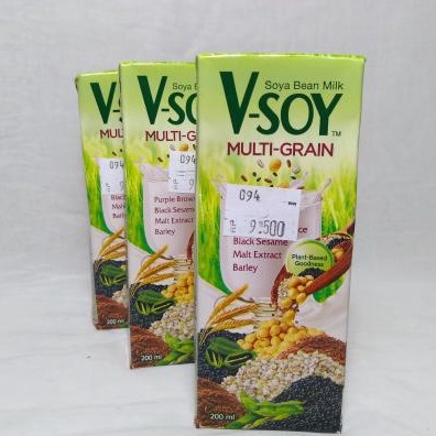 [HALAL] V-SOY Multi-grain 200ml | Vsoy Multigrain | V Soy Multi grain 200 ml Soya Bean Milk Susu Kedelai