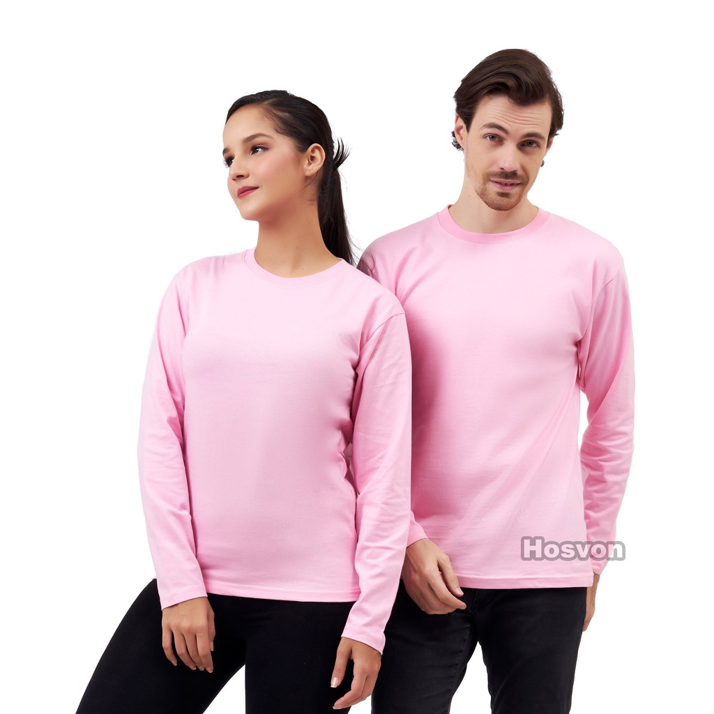 PINK BABY Cotton Combed 20s Lengan Panjang Size M - XXL (PRIA &amp; WANITA)