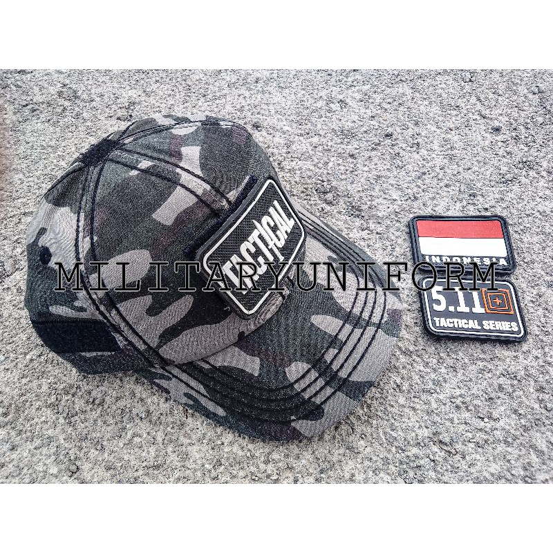 topi loreng rusia velcro