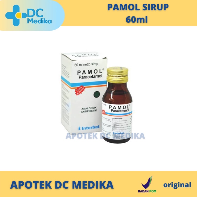 Pamol sirup 60ml / Obat demam anak/ Paracetamol