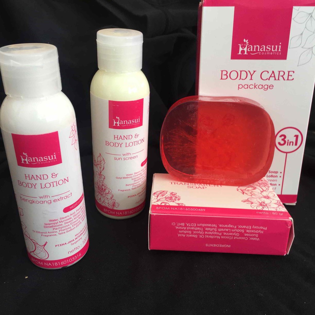 [ORI] HANASUI BODY CARE 3in1 Paket Lengkap untuk Perawatan Kulit Lebih Cerah Seketika | BPOM