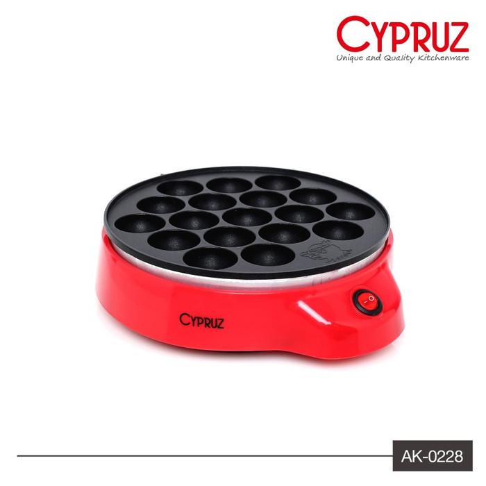 CYPRUZ Cetakan Takoyaki Pan Listrik Teflon 18 Lubang AK-0228