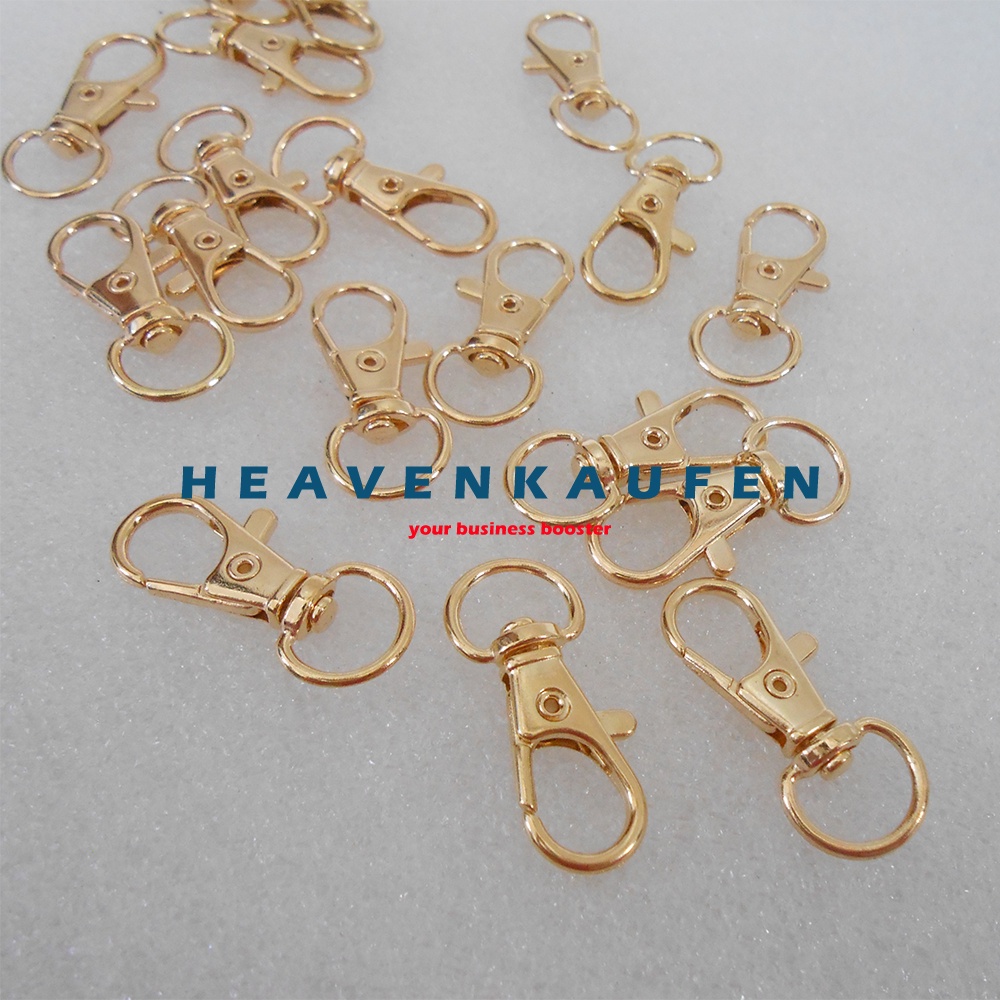 Kait Pengait Kecil 1 cm Warna Gold Muda Emas Muda Untuk Kaitan Gantungan Kunci Lanyard Craft Strap Masker Dll Type E