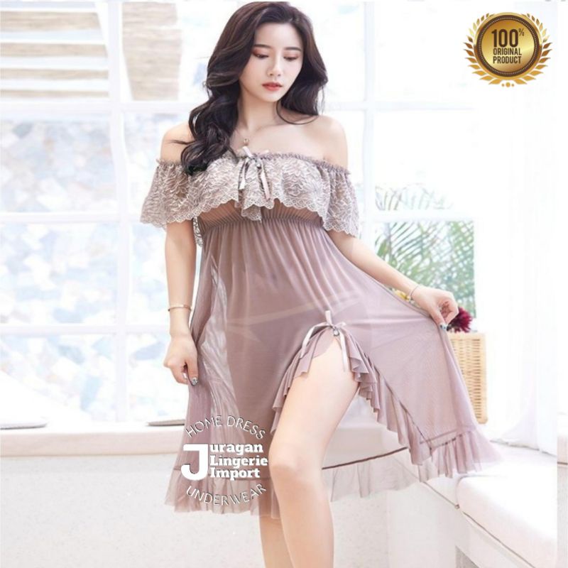 Juragan lingerie import - sexy lingerie SABRINA long dress big size jumbo baju tidur wanita dewasa