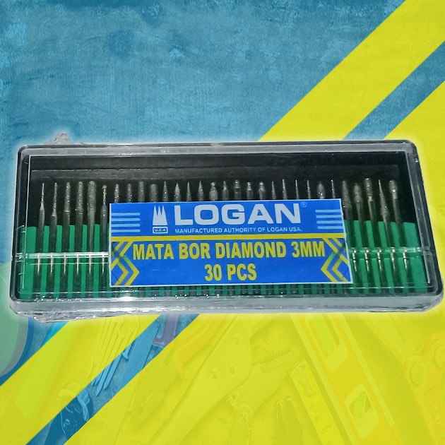 Mata Bor Diamond 30 Pcs Logan/Mata Tuner Bor Ukir/Grafir Kaca Batu Set