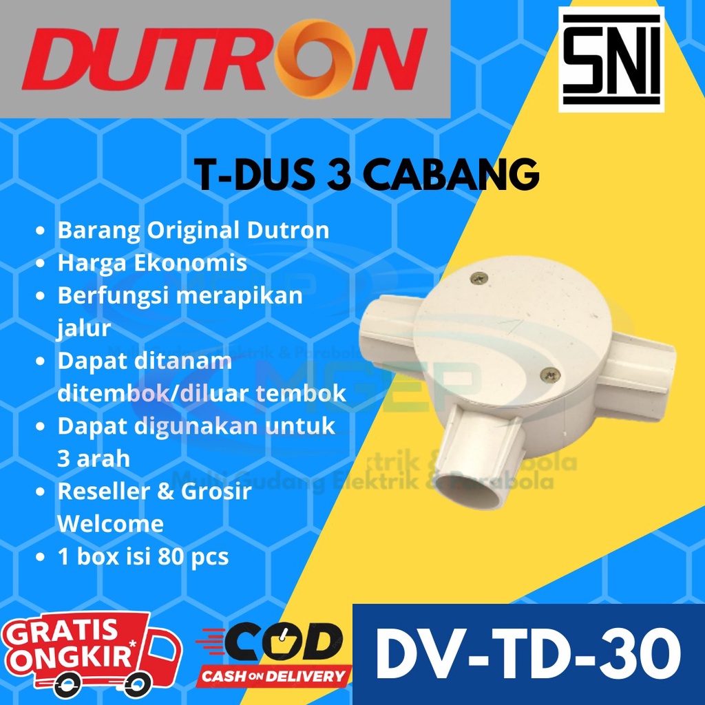 DUTRON T Dus 3 Cabang DV TD 30 T dos SNI 3 lubang
