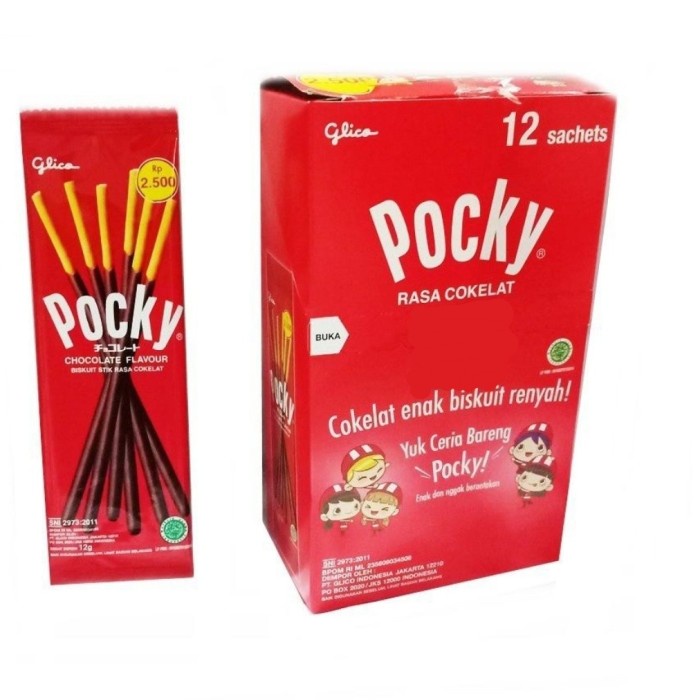 

504Oekho Glico Pocky Single Chocolate Coklat 12 Sachet Pack X 12Gram 12 Gram 6J477iyfi