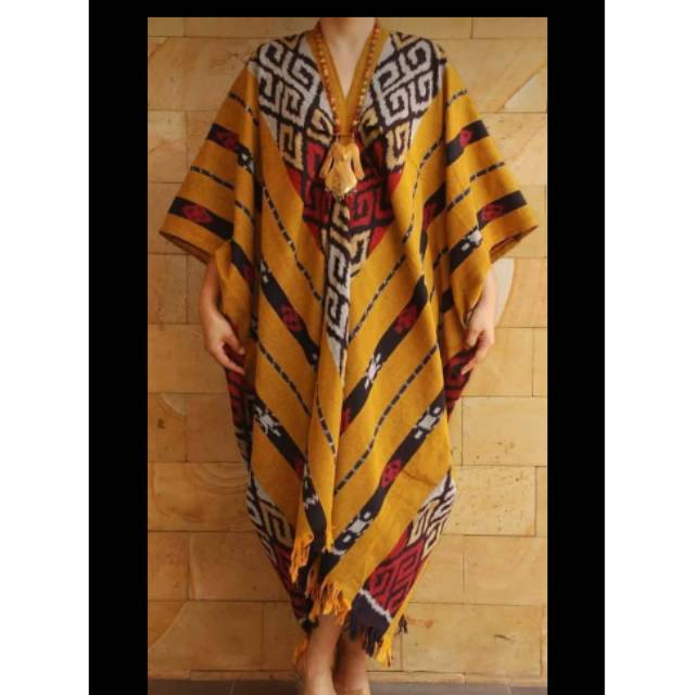 Dress Tenun Model Kaftan Oversize Dress Spesial Promo