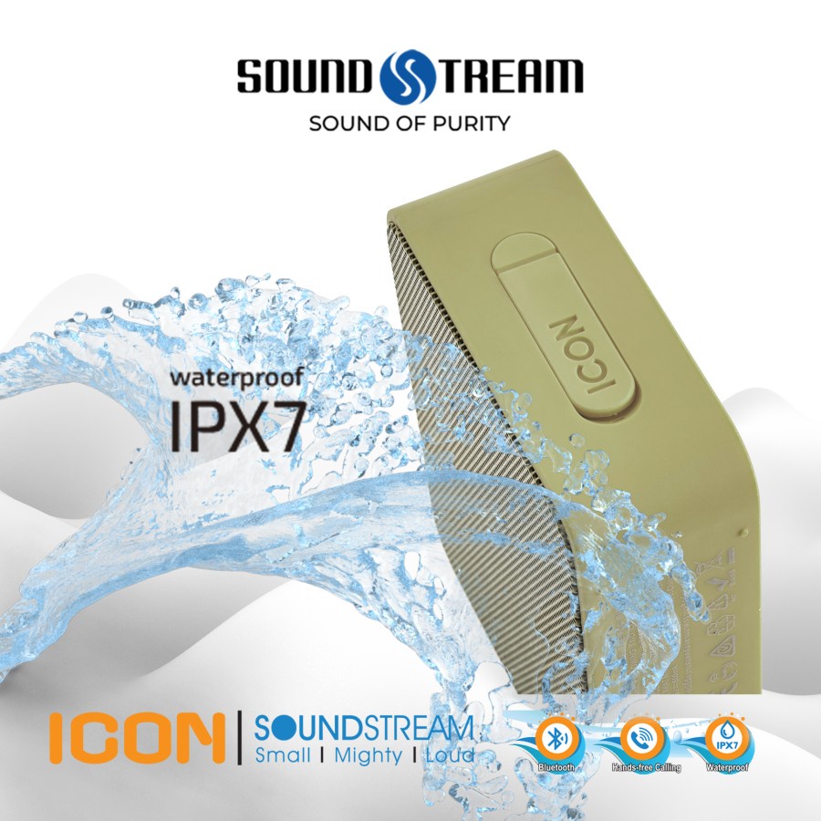 Soundstream ICON IPX7 Waterproof Wireless Portable Bluetooth Speaker