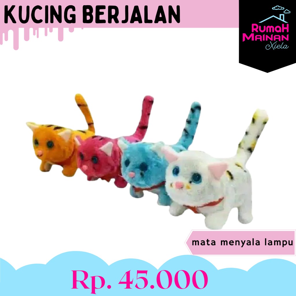 KUCING BERJALAN - BONEKA KUCING GERAK BERSUARA - 1821