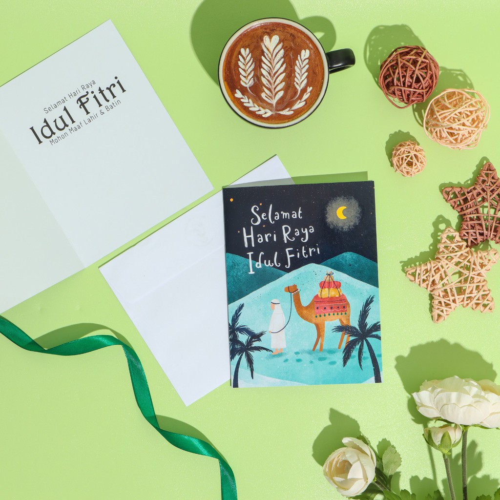 

KARTU UCAPAN LEBARAN LIPAT 2 DAN BONUS AMPLOP PUTIH GREETING CARD IDUL FITRI PREMIUM - 006