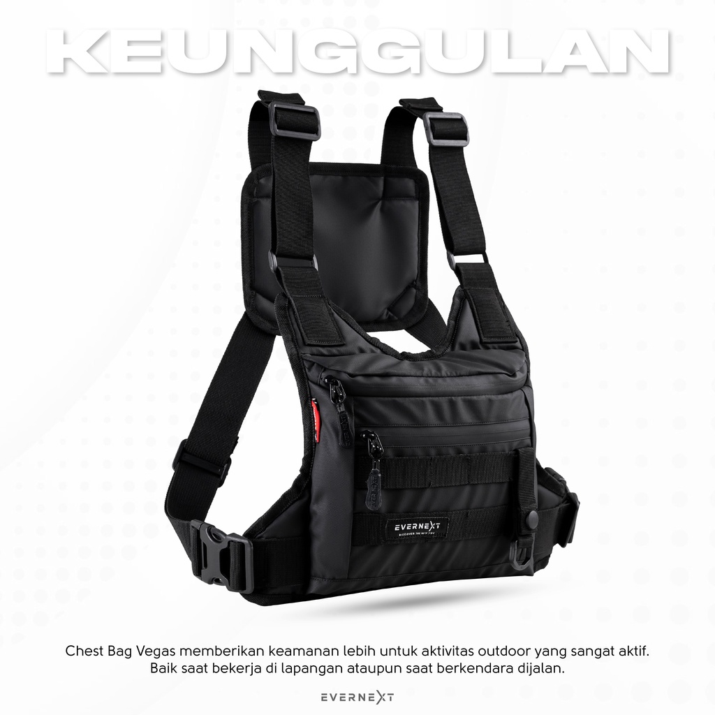 Tas Chest Bag Pria Tactical Dada Waterproof Tas Rompi Taktikal Tactikal Pelindung Dada Outdoor Motor Riding Pria Anti Air Waterproof