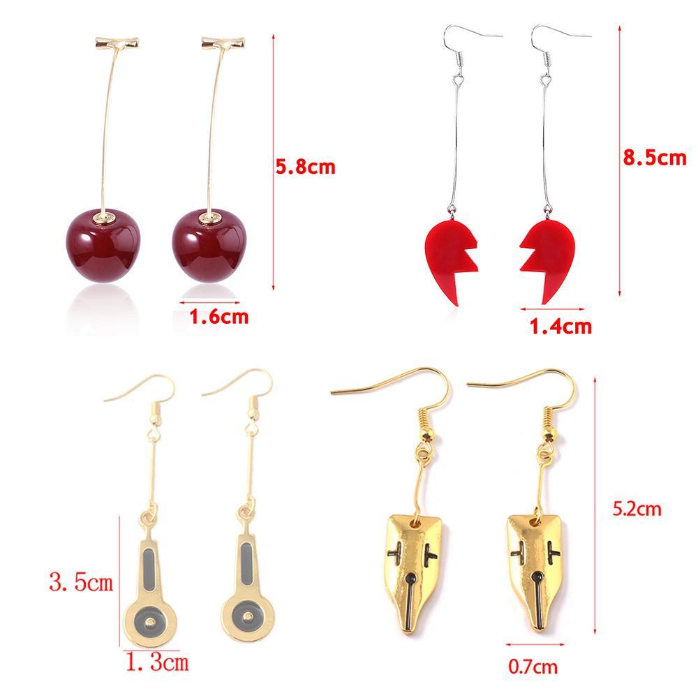 REBUY Rebuy JoJos Bizarre Adventure Anting Panjang Custom Hati Cherry Kakyoin Noriaki Rohan Kishibe Cherry Drop Earrings
