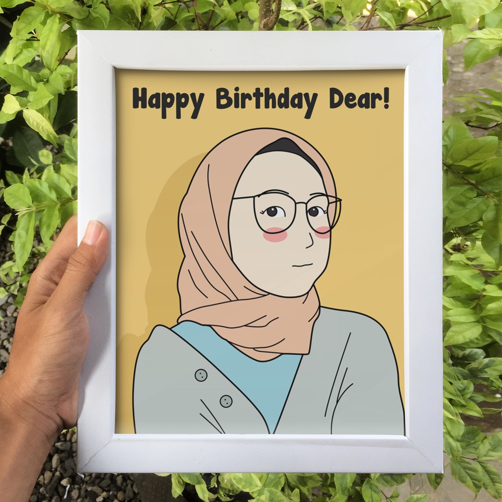 Kartu Ucapan Wisuda Karikatur Wajah Bingkai Foto 10R Murah Gift Box Cowok Kado Ulang Tahun Hampers P