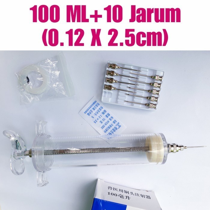 suntikan kambing sapi100ml alat suntik hewan ternak jarum 12G -Bisa COD