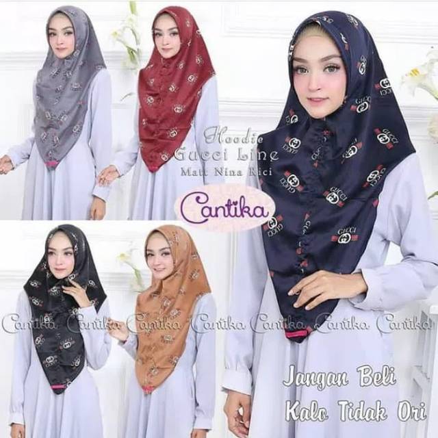 Hijab instan anqueela Gucci guci hoodie jilbab kerudung Pet
