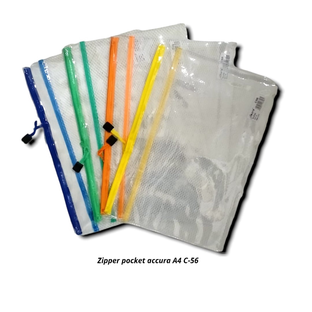 

ZIPPER POCKET 2 SLETING MAP DOKUMEN MAP ZIP BAG PLASTIK TEBAL A4